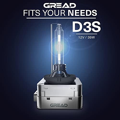 Gread Lights - 2 luces de xenón D3S, 6000 K, 35 W, 100 % adaptación y larga duración