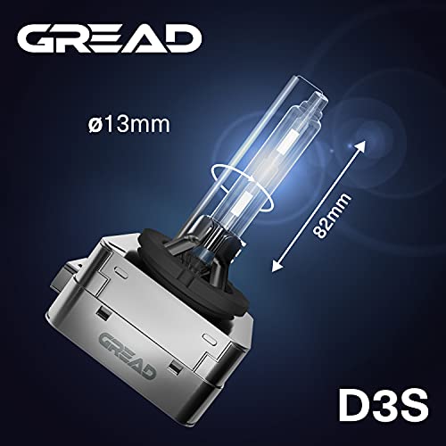 Gread Lights - 2 luces de xenón D3S, 6000 K, 35 W, 100 % adaptación y larga duración