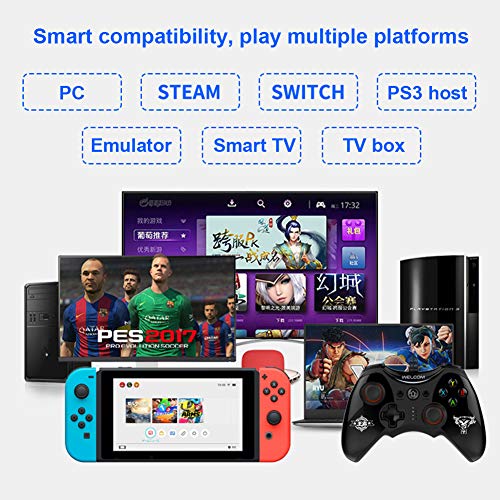 GREATY Controlador de Juegos con Cable, Cable USB Gamepads Joystick Dual Shock Gamepad Trigger, Controlador de computadora portátil de diseño ergonómico para PS3 / PC/TV/TV Box