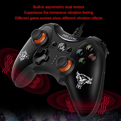 GREATY Controlador de Juegos con Cable, Cable USB Gamepads Joystick Dual Shock Gamepad Trigger, Controlador de computadora portátil de diseño ergonómico para PS3 / PC/TV/TV Box