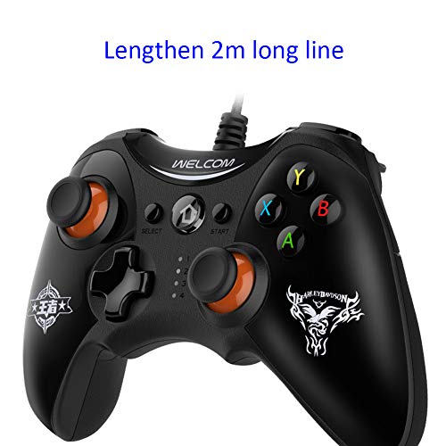 GREATY Controlador de Juegos con Cable, Cable USB Gamepads Joystick Dual Shock Gamepad Trigger, Controlador de computadora portátil de diseño ergonómico para PS3 / PC/TV/TV Box