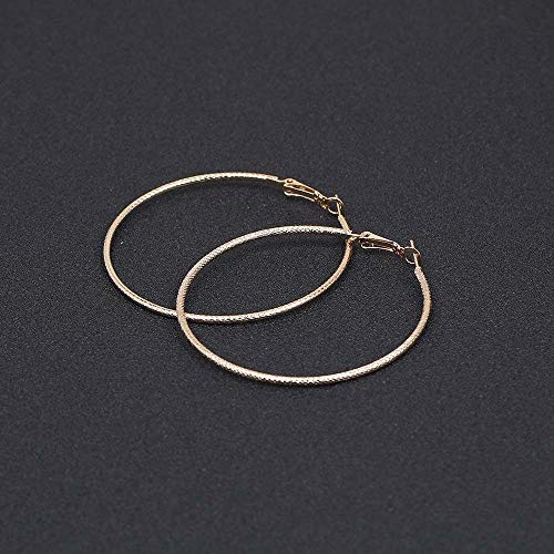 GRGFG Pendientes Mujer Aro，Golden Vintage Punk Frosted Big Hoop Pendientes Perforados Anillo De Aro Ligero Hipoalergénico Pendientes De Joyería Circular para Mujeres Niñas Fiesta Boda Regalo del Día