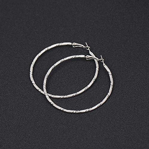 GRGFG Pendientes Mujer Aro，Plata Vintage Punk Frosted Big Hoop Pendientes De Aro Hipoalergénico Anillo De Aro Ligero Pendientes De Joyería Circular para Mujeres Niñas Fiesta Boda Regalo del Día De Sa