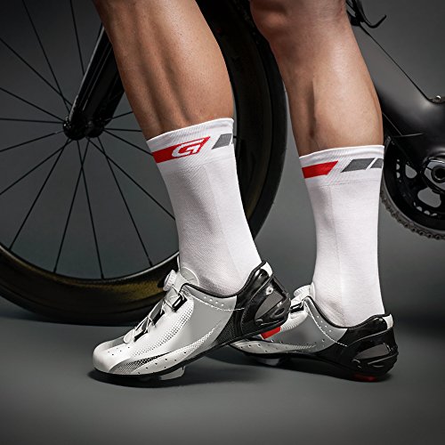 GripGrab Classic High Cut Long Breathable Summer Cycling Socks Tall Pro Racing-Style Road Mountain-Bike Cross Gravel Calcetines Ciclismo, Unisex-Adult, Blanco, M (41-44)