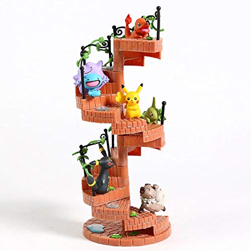GSDGSD Anime Monsters Step Series Charmander Ditto Wooper Umbreon Larvitar Rockruff Min PVC Figura Modelo Regalos para niños