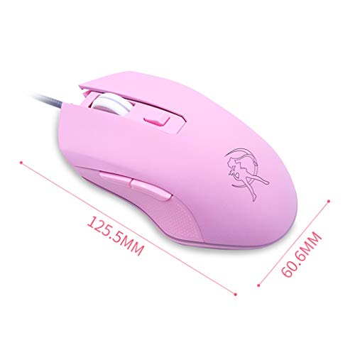 gszfsm001 Silent Click - Ratón de juego con luz LED (7 colores, USB, ergonómico con cable con 3200 DPI y 6 botones)