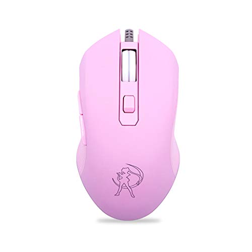 gszfsm001 Silent Click - Ratón de juego con luz LED (7 colores, USB, ergonómico con cable con 3200 DPI y 6 botones)