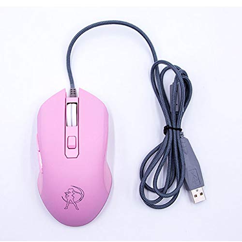 gszfsm001 Silent Click - Ratón de juego con luz LED (7 colores, USB, ergonómico con cable con 3200 DPI y 6 botones)
