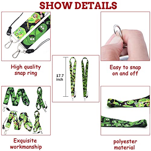 GTOTd Pickle and Portal - Cordón de anime con soporte de identificación (2 unidades) para llavero. Accesorios de dibujos animados, regalos de anime, suministros de fiesta para adolescentes y niñas.