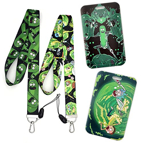 GTOTd Pickle and Portal - Cordón de anime con soporte de identificación (2 unidades) para llavero. Accesorios de dibujos animados, regalos de anime, suministros de fiesta para adolescentes y niñas.