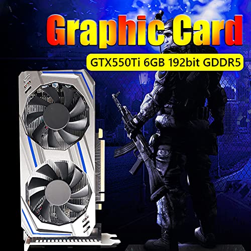 GTX550Ti 6GB 192bit GDDR5 NVIDIA Tarjeta gráfica PCI-Express 2.0 HDMI Compatible con tarjetas de video para juegos con doble ventilador de refrigeración