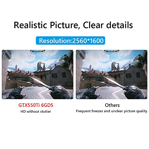 GTX550Ti 6GB 192bit GDDR5 NVIDIA Tarjeta gráfica PCI-Express 2.0 HDMI Compatible con tarjetas de video para juegos con doble ventilador de refrigeración