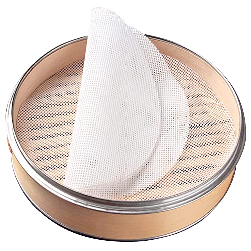 GUCUJI 4 piezas 12 pulgadas silicona antiadherente Steamer Liners Malla Mat Pad Steamed Buns Dumplings Hornear Pastelería Dim Sum Malla