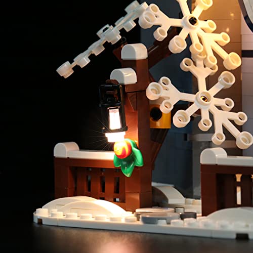 GUDA Juego de iluminación LED, luces decorativas de radiocontrol para LEGO 10293 Winter Village Collections Santas Vit, compatible con Lego (sin set Lego)