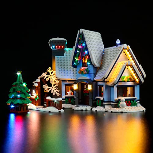 GUDA Juego de iluminación LED, luces decorativas de radiocontrol para LEGO 10293 Winter Village Collections Santas Vit, compatible con Lego (sin set Lego)