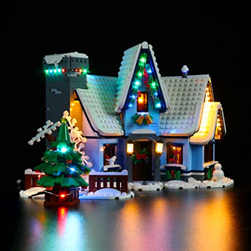 GUDA Juego de iluminación LED, luces decorativas de radiocontrol para LEGO 10293 Winter Village Collections Santas Vit, compatible con Lego (sin set Lego)
