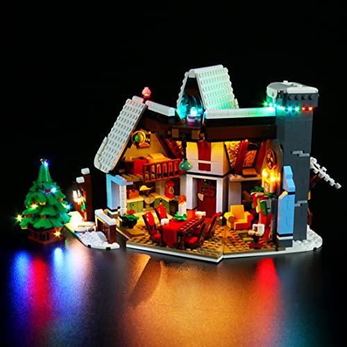 GUDA Juego de iluminación LED, luces decorativas de radiocontrol para LEGO 10293 Winter Village Collections Santas Vit, compatible con Lego (sin set Lego)