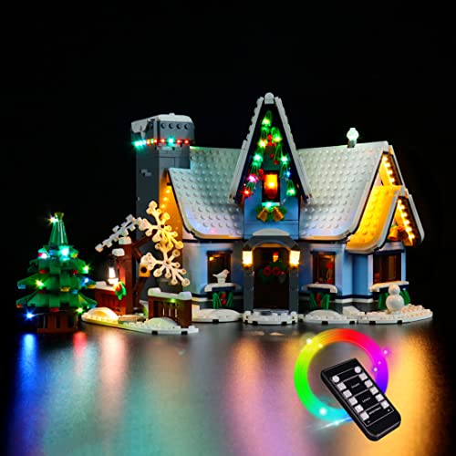 GUDA Juego de iluminación LED, luces decorativas de radiocontrol para LEGO 10293 Winter Village Collections Santas Vit, compatible con Lego (sin set Lego)