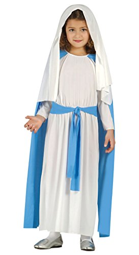Guirca- Disfraz infantil de Virgen María, Color azul, 5-6 años (42467.0)