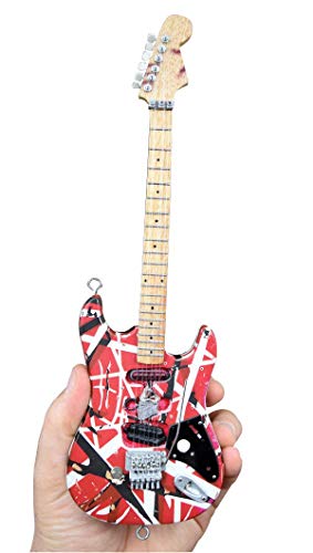 Guitarra en miniatura EVH evh001 Frankenstein mini guitarra réplica Van Halen, color rojo y blanco