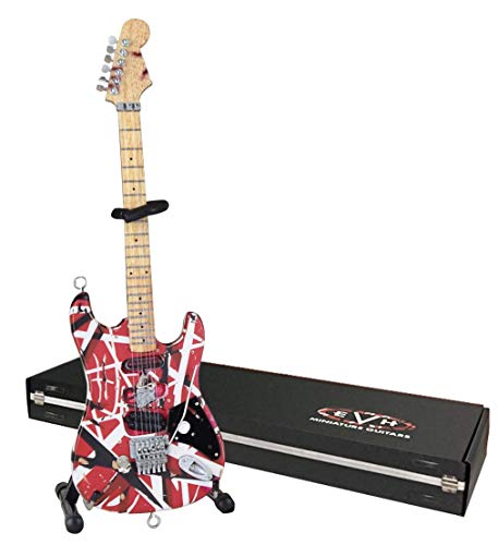 Guitarra en miniatura EVH evh001 Frankenstein mini guitarra réplica Van Halen, color rojo y blanco
