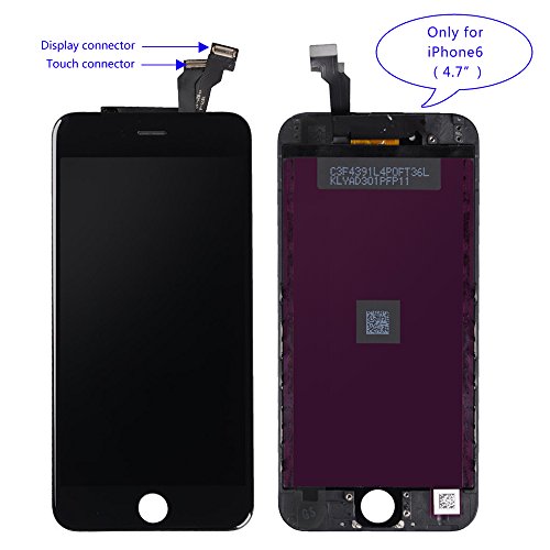 GULEEK Pantalla para iPhone 6 4,7" Pantalla táctil LCD Pantalla de Cristal Reemplazo del Marco del digitalizador con Herramientas de reparación (Negro)