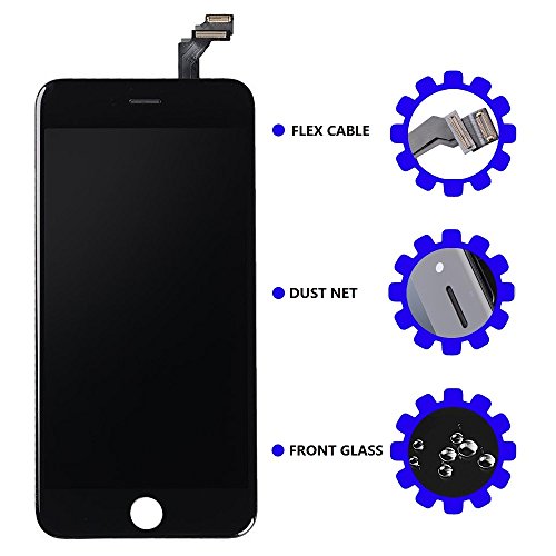 GULEEK Pantalla para iPhone 6 4,7" Pantalla táctil LCD Pantalla de Cristal Reemplazo del Marco del digitalizador con Herramientas de reparación (Negro)