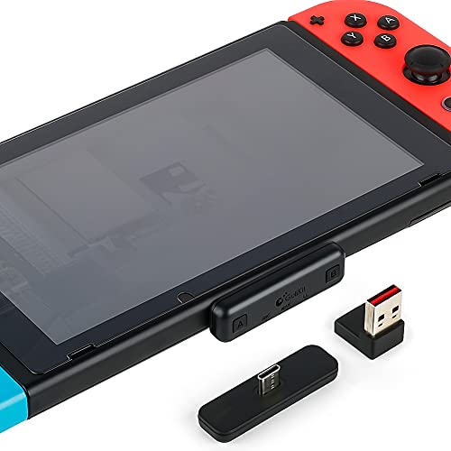 GULIkit Route Air Adaptador de Audio Bluetooth Transmisor Compatible con Switch, Switch Lite, PS5, PS4, PC, con Baja Latencia aptX, Audio Digital HiFi