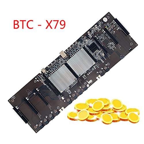 GUMEI Placa Base BTC X79 Placa Base minera LGA 2011 CPU Socket 8 PCI-E 3.0 X16 Slots Soporte 9X 3060 GPU DDR3 Memory Slot para Miner