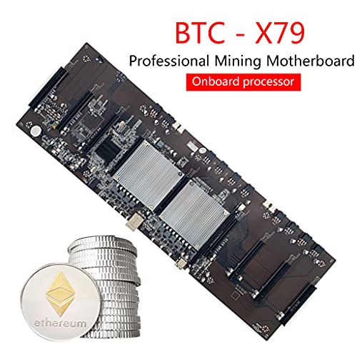 GUMEI Placa Base BTC X79 Placa Base minera LGA 2011 CPU Socket 8 PCI-E 3.0 X16 Slots Soporte 9X 3060 GPU DDR3 Memory Slot para Miner