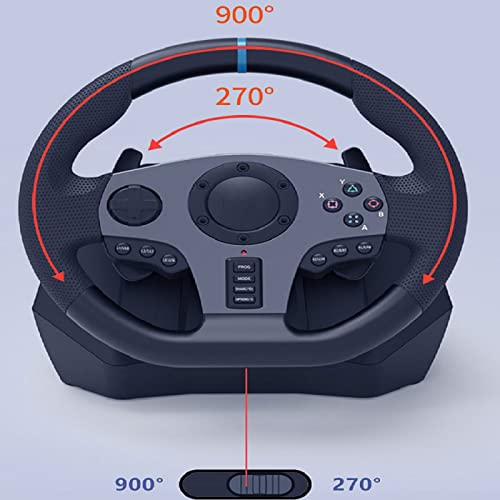 GUOQING Volante con Pedal para Juegos Volante Pedal Vibración Volante de Carreras Controlador de Juego Fit For PS 4 Volante de Carreras Drive
