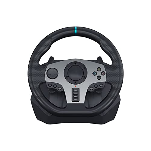 GUOQING Volante con Pedal para Juegos Volante Pedal Vibración Volante de Carreras Controlador de Juego Fit For PS 4 Volante de Carreras Drive