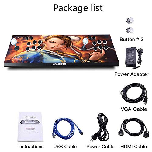 GVCTⓇ Consola de Juegos 3D Pandora's Box Arcade Videoautomat Classic, Full HD Multiplayer Home Arcade Konsole, 2700 Spiele Todo en 1 Botones Dobles