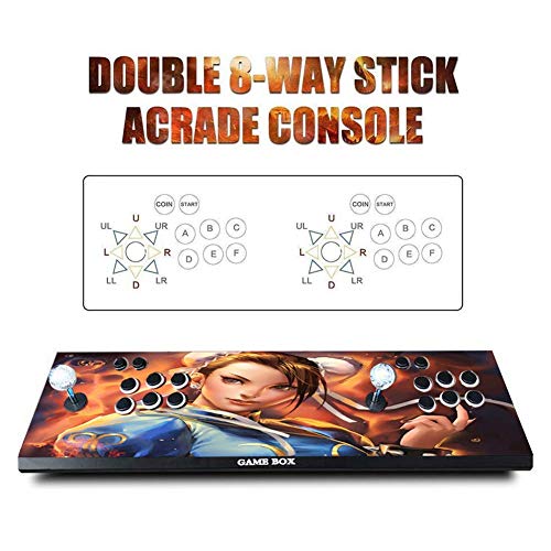 GVCTⓇ Consola de Juegos 3D Pandora's Box Arcade Videoautomat Classic, Full HD Multiplayer Home Arcade Konsole, 2700 Spiele Todo en 1 Botones Dobles
