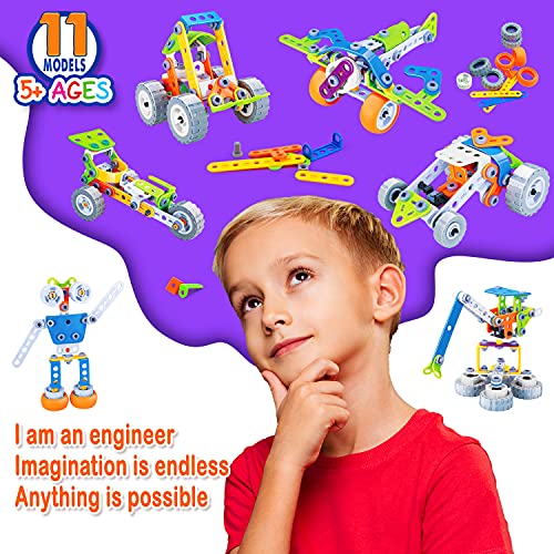 Gxi Juguetes STEM Bloques de Construcción Juguetes para Niños de 5,6,7,8 Años y Mayores 175+Piezas Juegos de Construcción de Ingeniería Creativa Construir Juguetes Regalo para Los Niños