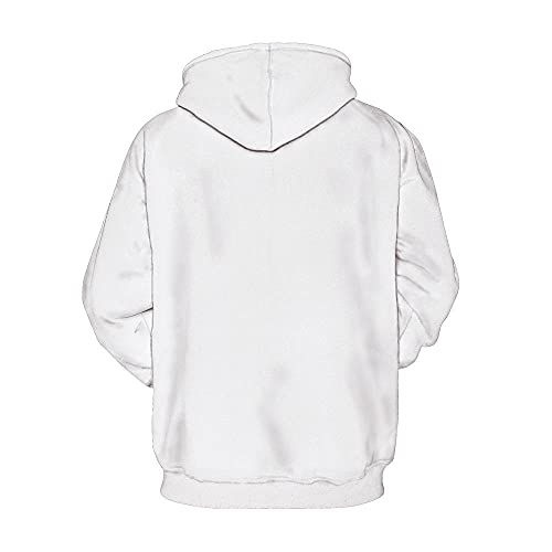 GZQIAWY 2021 Tinta Imprimir Sudadera con Capucha Sudadera 3D Hombres/Mujeres con Capucha Abrigo de otoño e Invierno Significa Ropa Chaqueta Divertida con Capucha de Gran tamaño Abstracto Blanco M