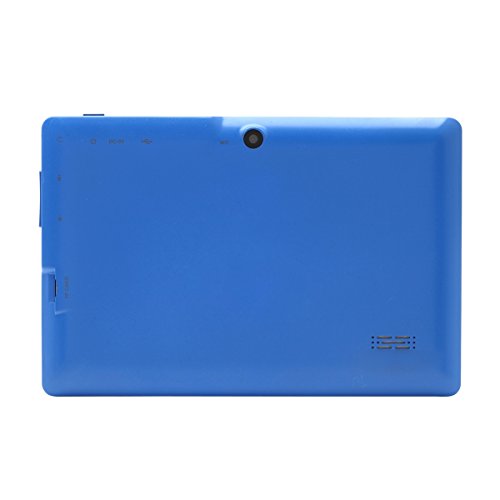 Haehne 7" Tablet PC, Google Android 4.4 Quad Core, 512MB RAM 8GB ROM, Cámaras Duales, WiFi, Bluetooth, para Niños y Adultos, Azul