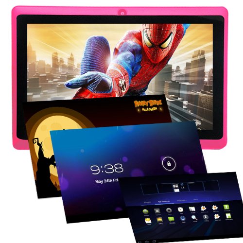 Haehne 7" Tablet PC, Google Android 4.4 Quad Core, 512MB RAM 8GB ROM, Cámaras Duales, WiFi, Bluetooth, para Niños y Adultos, Azul Cielo
