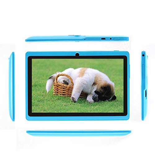 Haehne 7" Tablet PC, Google Android 4.4 Quad Core, 512MB RAM 8GB ROM, Cámaras Duales, WiFi, Bluetooth, para Niños y Adultos, Azul Cielo