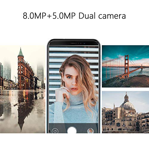Hafury A7 2019 Android 9.0 Smartphone Libre 3G 5.5" 18:9 Full-Screen Quad-Core 2GB RAM 16GB ROM Dual SIM Cámara 8Mp Detección de Gravedad y (Negro) …