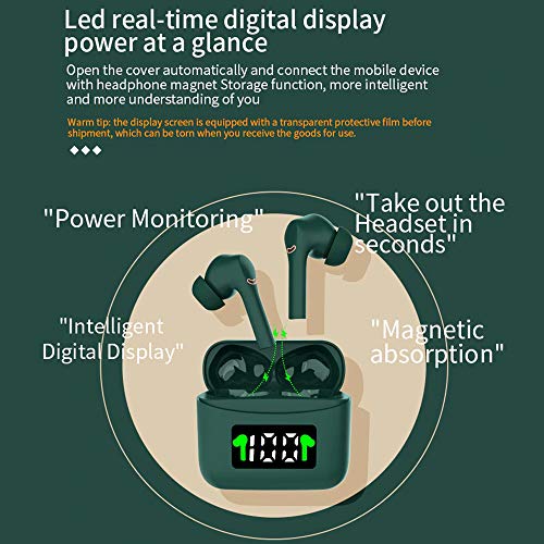 Haihui Auriculares Bluetooth 5.2 inalámbricos Hi-Fi, estéreo, invisibles, ANC para videojuegos, mini populares