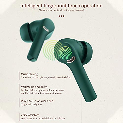 Haihui Auriculares Bluetooth 5.2 inalámbricos Hi-Fi, estéreo, invisibles, ANC para videojuegos, mini populares