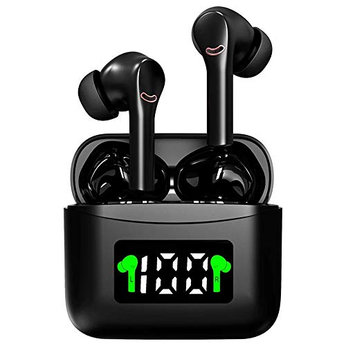 Haihui Auriculares Bluetooth 5.2 inalámbricos Hi-Fi, estéreo, invisibles, ANC para videojuegos, mini populares