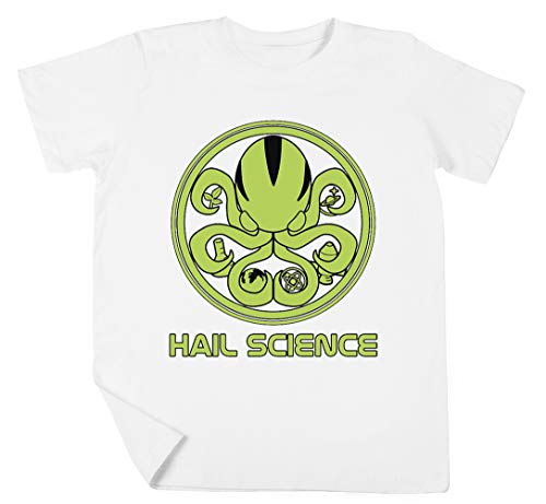 Hail Science! Niño Niña Unisexo Blanco Camiseta Manga Corta Kids White T-Shirt