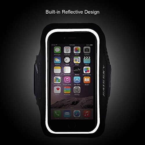 HAISSKY Brazalete Deportivo para Correr Brazalete Deportivo Armband con Llavero y Correa Ajustable para iPhone 12 Pro Max/11 Pro/X/8 Plus y Otros teléfonos Inteligentes de Menos de 6.5"