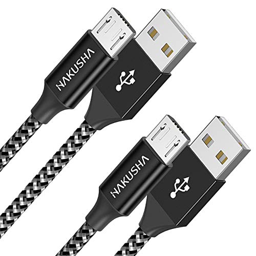 HAKUSHA Cable Micro USB, [2Pack-3M] 5V/3A Carga Rápida Cable Android Duradero Nylon Cable Cargador Movil para Samsung S7/S6/S5/J5/J7 Huawei Nokia Nexus Sony Tablet PS4 Kindle