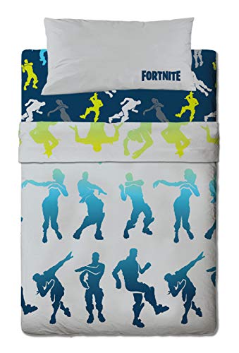 Halantex Juego de sabanas Fortnite Cama de 105-3 Piezas (180x270 + 105x200/28 + 45x125)
