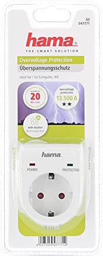 Hama 47771 - Protector de sobretensión (230 V, 50 Hz, 16 A), color blanco