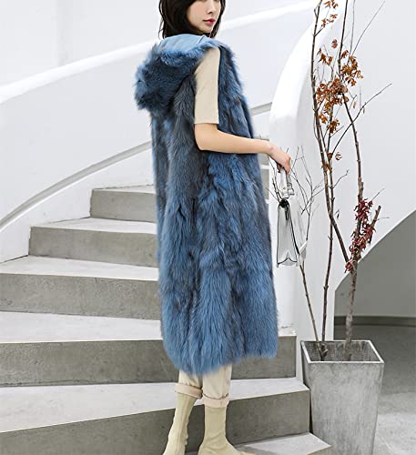 HANTONGHAO Abrigo de cachemir de doble cara de vellón para mujer forro de piel de zorro desmontable nick pie abrigo de piel de longitud media extragrande mujer - 4, XL