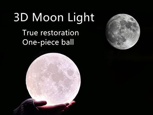 HANXIUCAO Lámpara de Noche Luna Lampara para Regalo, Carga USB y Control Táctil (2 colores, 8 cm)